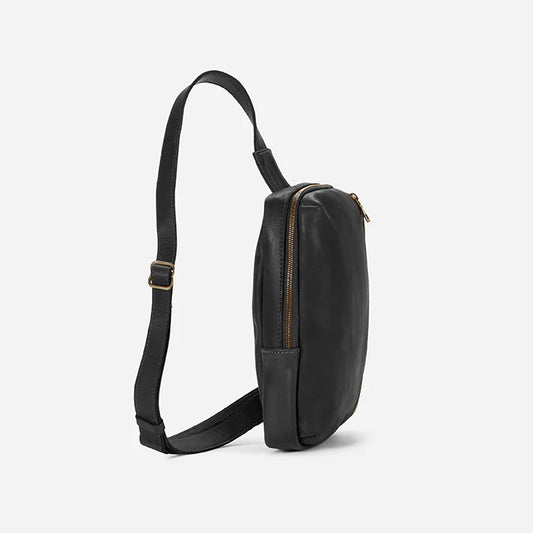 Heritage Black Leather Crossbody
