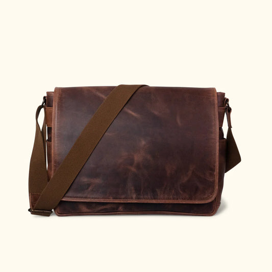 Vintage Leather Messenger Bag – Full-Grain Satchel