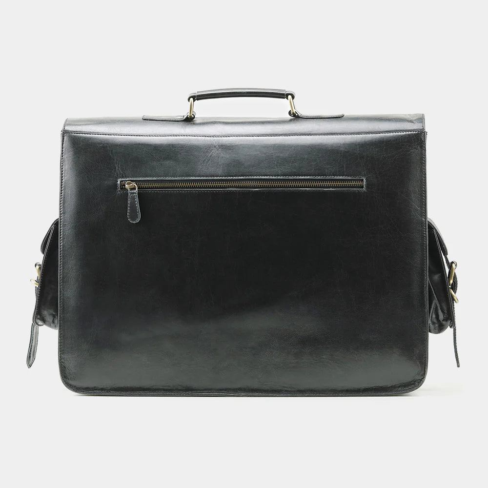Black Grain Messenger & Laptop Briefcase
