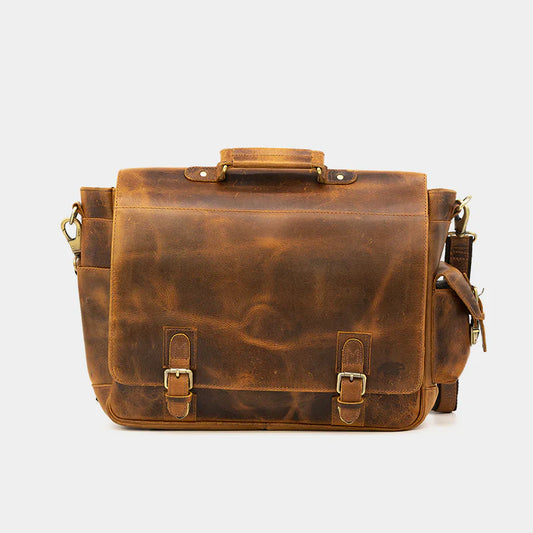 Heritage Distressed Buffalo Leather Briefcase