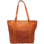 Leather Zip-Top Medium Tote