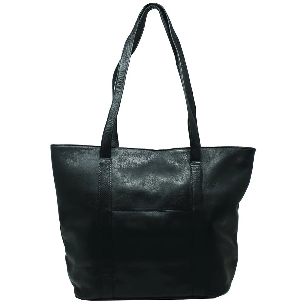 Leather Zip-Top Medium Tote
