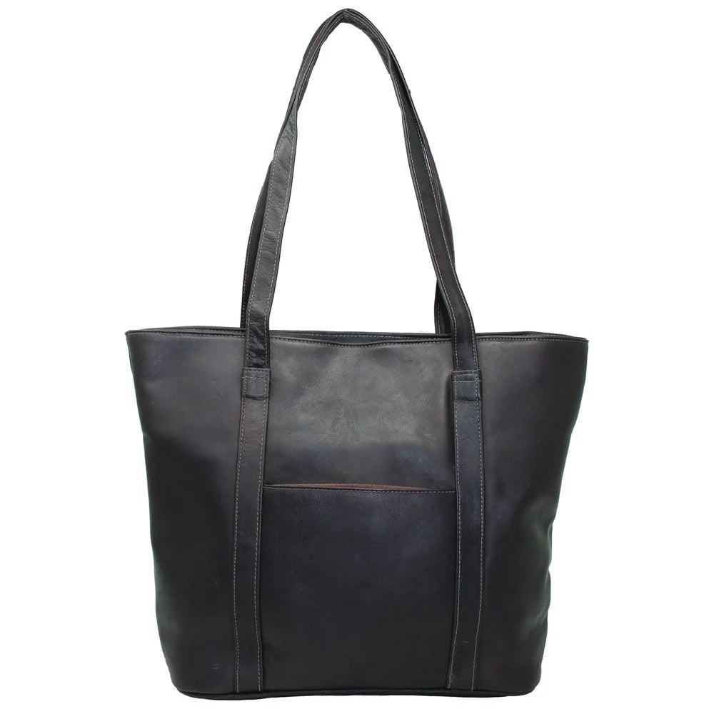 Leather Zip-Top Medium Tote