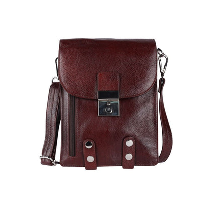 Leather Classic Brown Sling Bag For Men