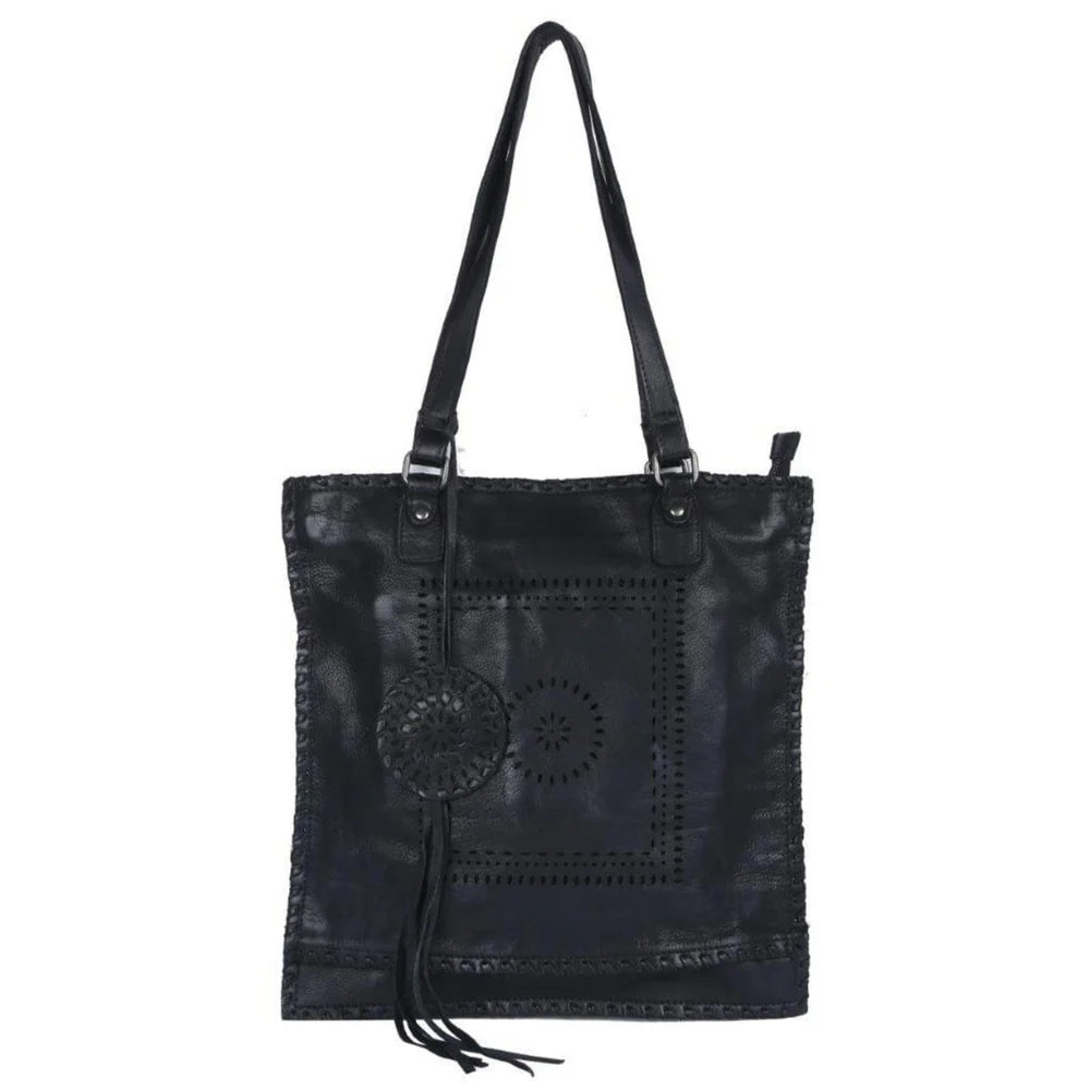 Handcrafted Whipstitch Leather Shoulder Bag