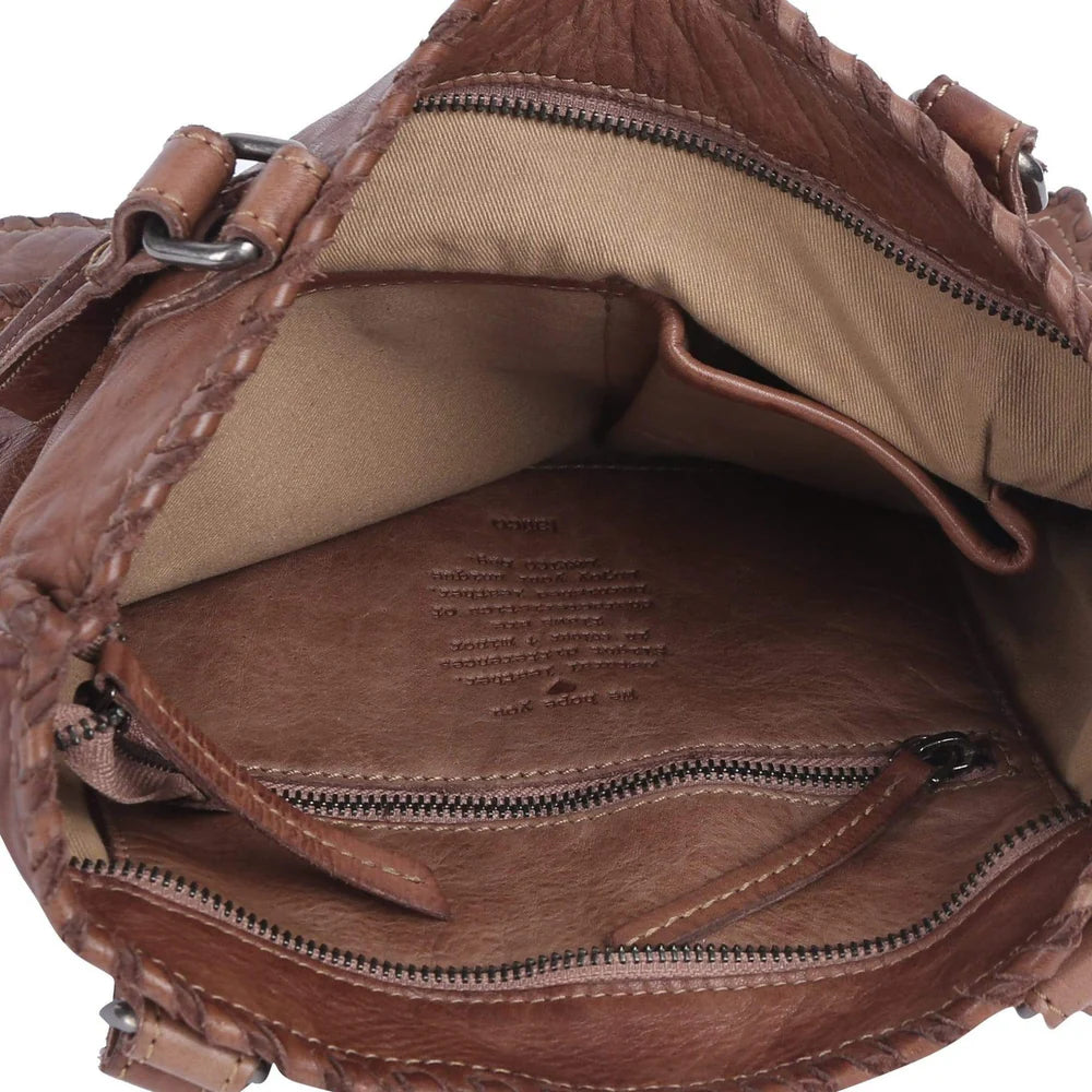 Handcrafted Whipstitch Leather Shoulder Bag