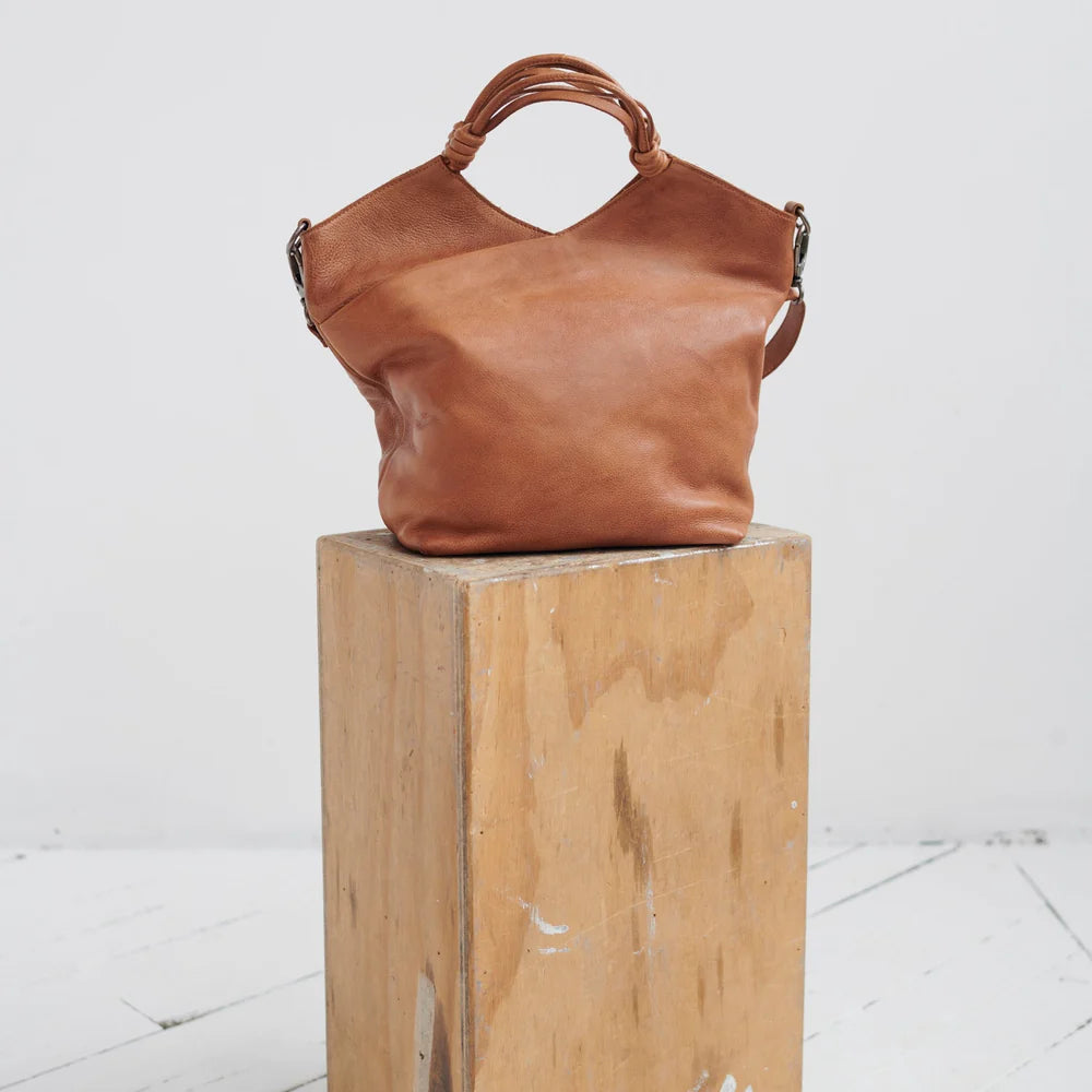 Leather Tote with Crossbody Strap