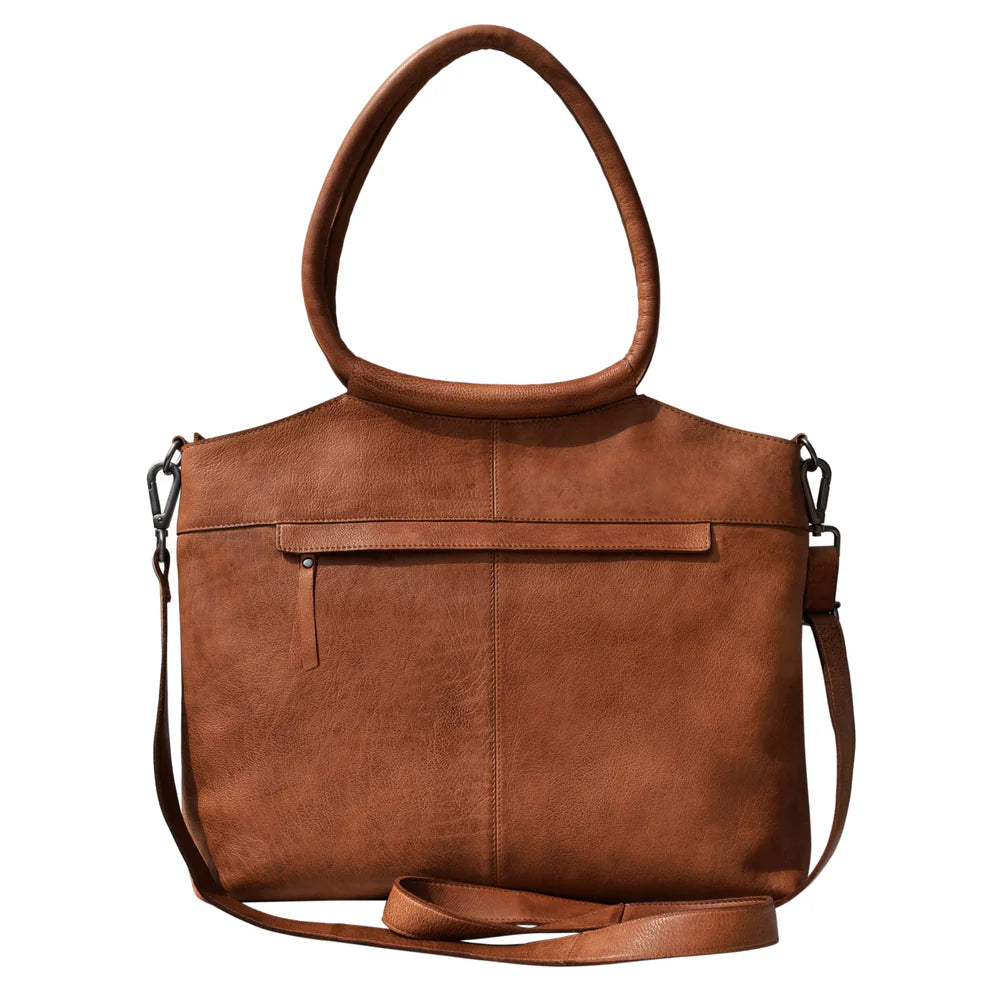 Genuine Leather Tote with Adjustable Crossbody Strap