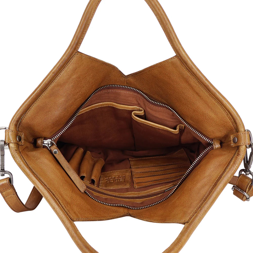 Full-Grain Leather Woven Tote + Crossbody with Organizer