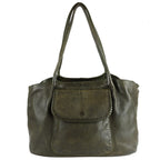 Premium Full-Grain Leather Carryall Shoulder Bag