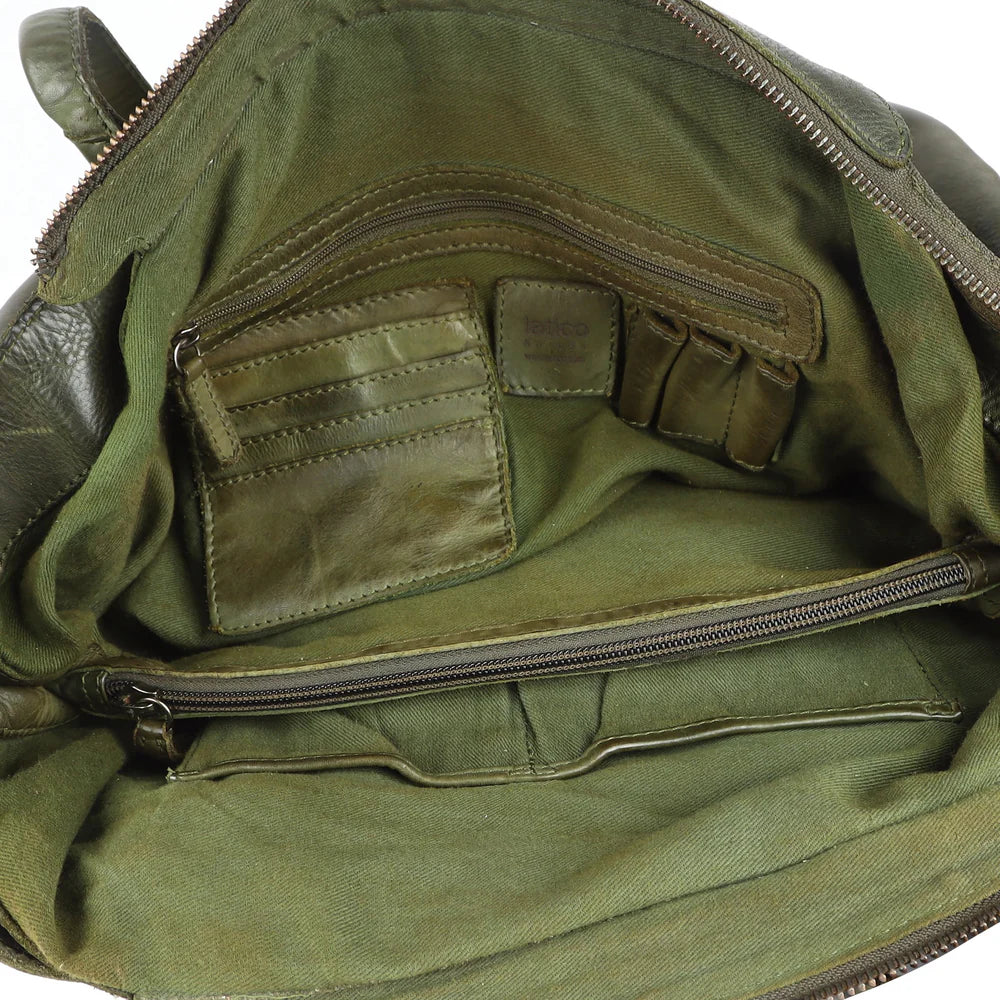 Premium Full-Grain Leather Carryall Shoulder Bag