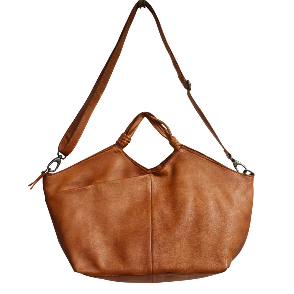 Leather Work‐Friendly Tote / Crossbody with Smart Pockets