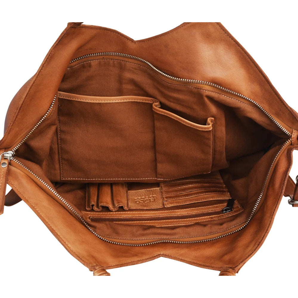 Leather Work‐Friendly Tote / Crossbody with Smart Pockets