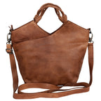 Leather Tote with Crossbody Strap