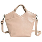 Leather Tote with Crossbody Strap