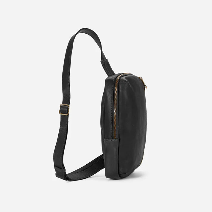 Heritage Black Leather Crossbody