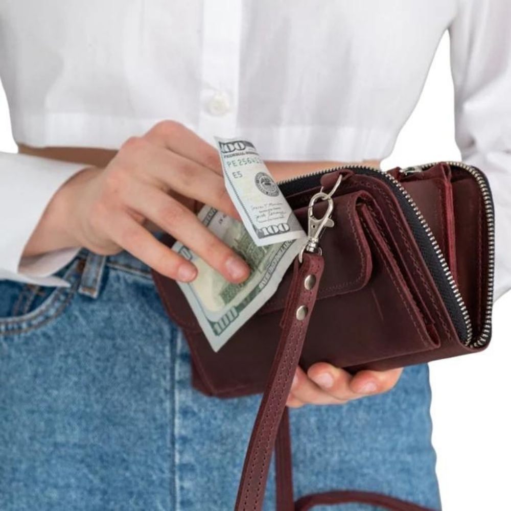 Burgundy-LeatherCrossbody-Wallet-For-Womens