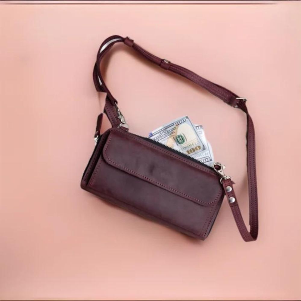 Burgundy-LeatherCrossbody-Wallet