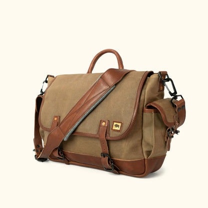 Vintage Waxed Canvas Travel Messenger Bag – Tan