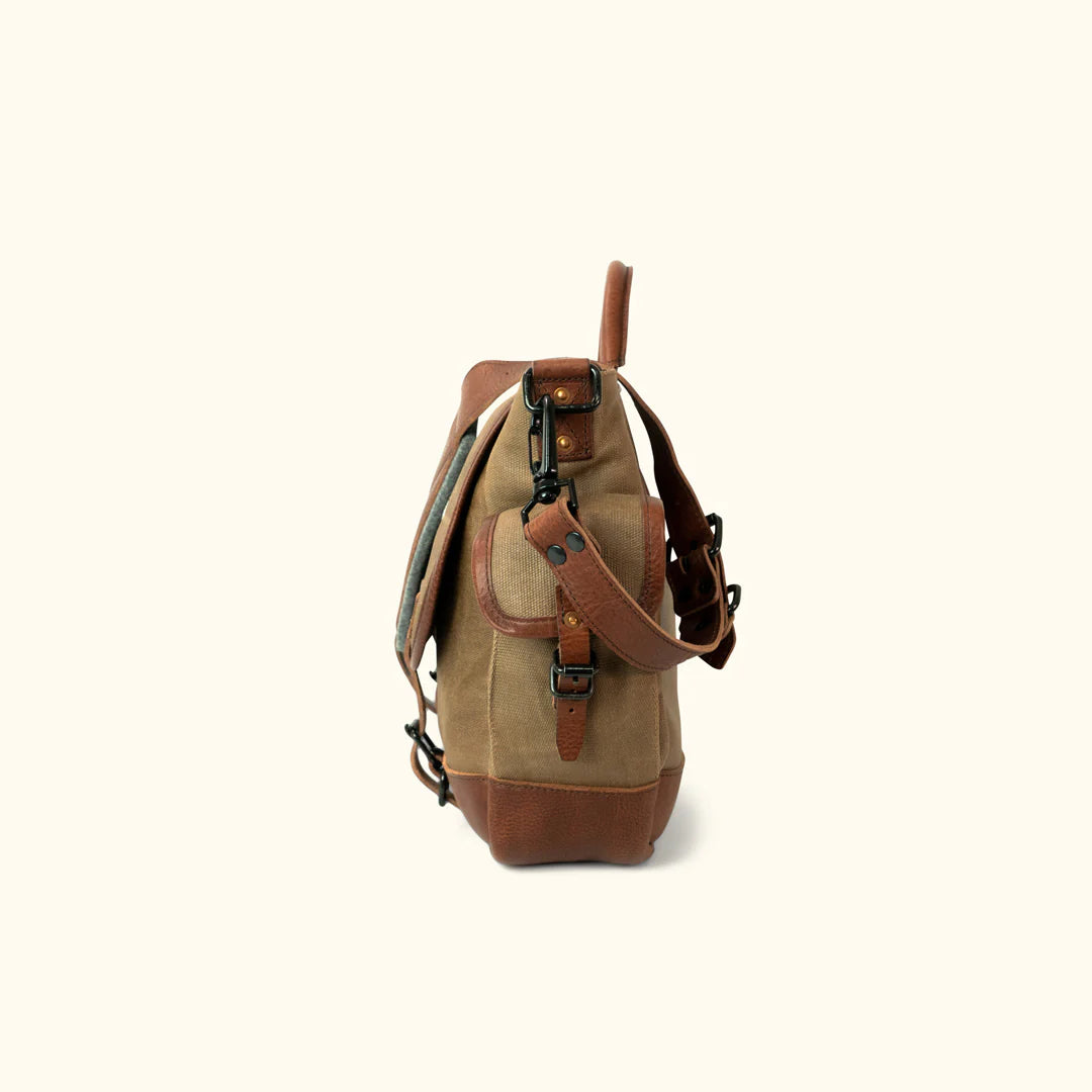 Vintage Waxed Canvas Travel Messenger Bag – Tan