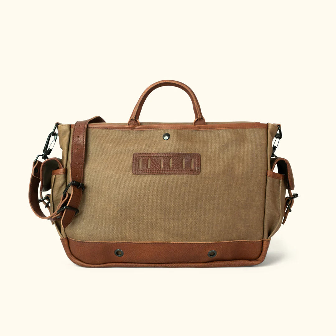 Vintage Waxed Canvas Travel Messenger Bag – Tan