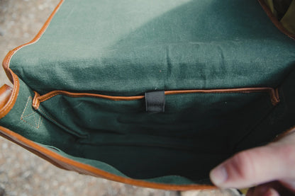 Genuine Leather Laptop Messenger Bag with Shoulder Strap