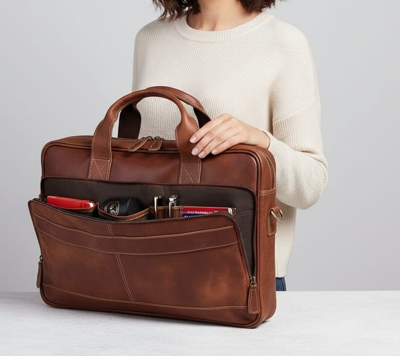 Heritage Full-Grain Leather Business Briefcase
