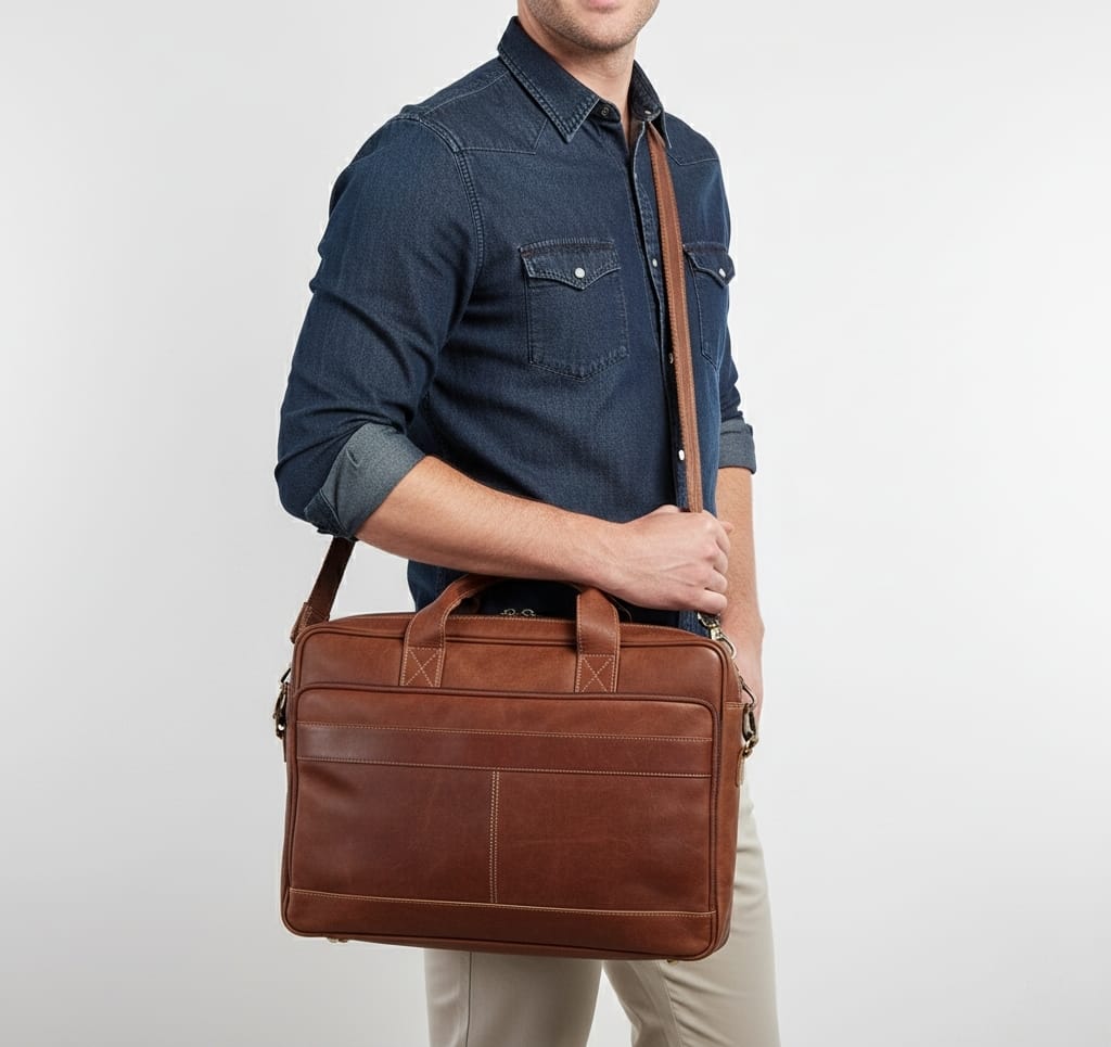 Heritage Full-Grain Leather Business Briefcase