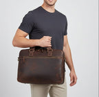 Heritage 17″ Full-Grain Leather Laptop Briefcase