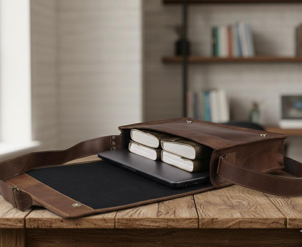 Premium Full-Grain Leather Commuter Bag
