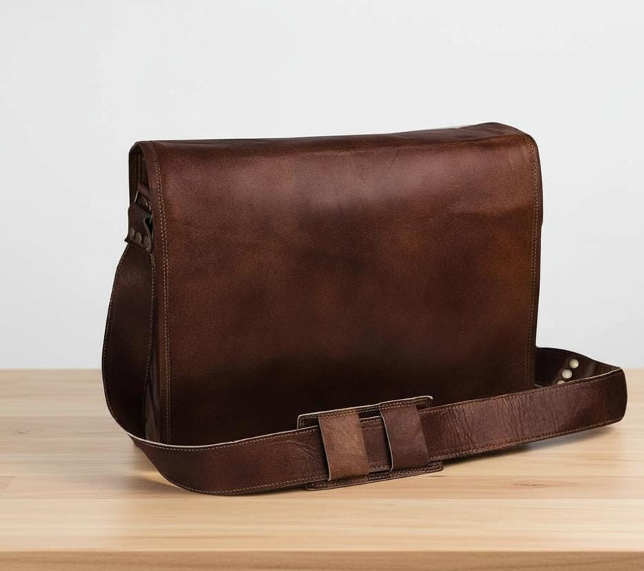 Premium Full-Grain Leather Commuter Bag
