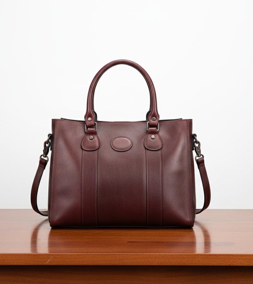 Womens Real Leather Brown Crossbody Satchel Tote Bag