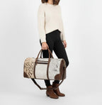 Cowhide Duffle Mens Leather Weekend Bag