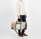Cowhide Duffle Mens Leather Weekend Bag