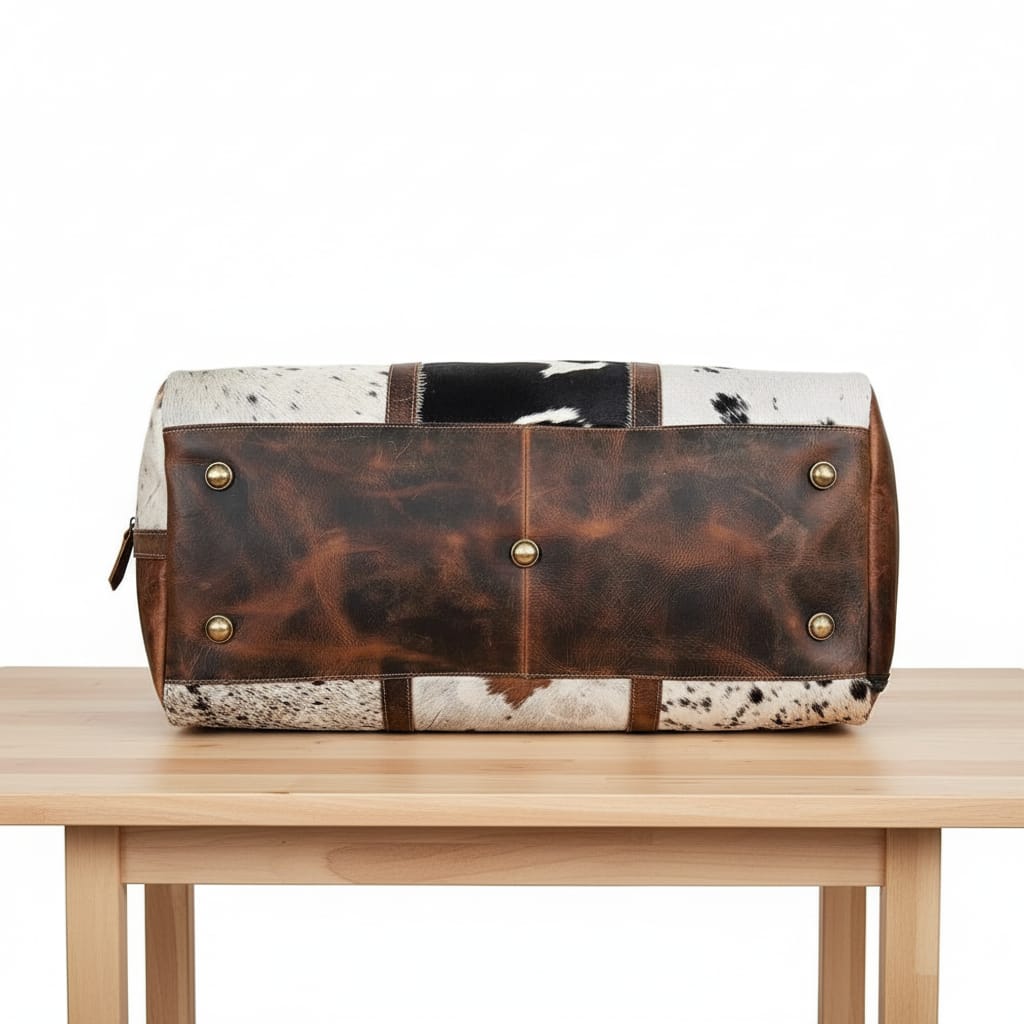 Cowhide Duffle Mens Leather Weekend Bag