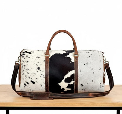 Cowhide Duffle Mens Leather Weekend Bag