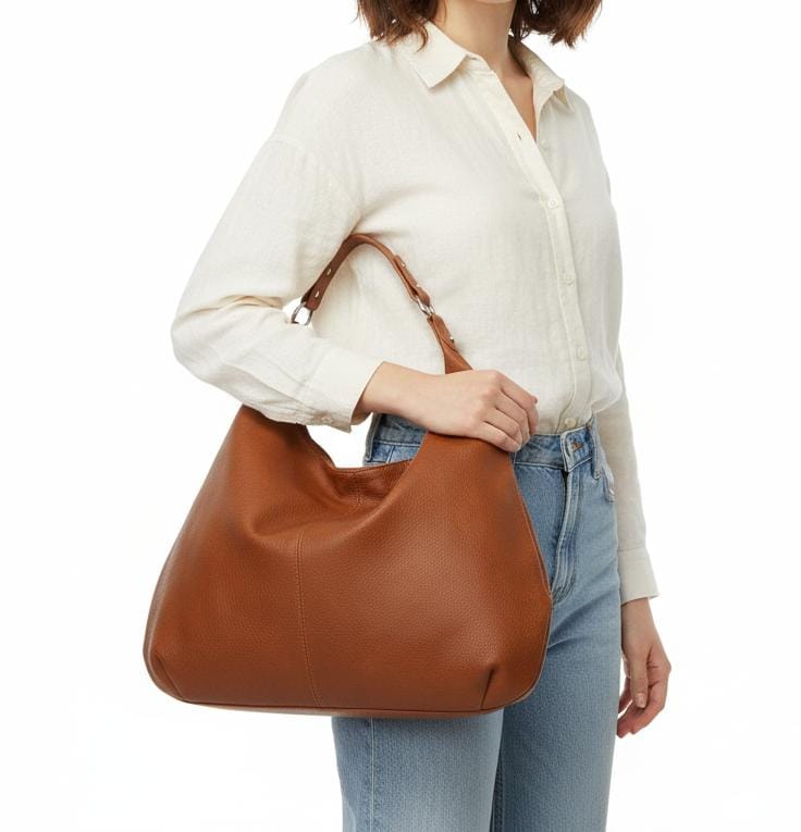 Brown Hobo Leather Shoulder Bag Womens