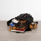 Mens Black Leather Chest Sling Bag