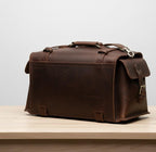 Premium Full-Grain Leather Travel Duffel with Side & Hidden Pockets