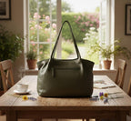 Premium Full-Grain Leather Carryall Shoulder Bag