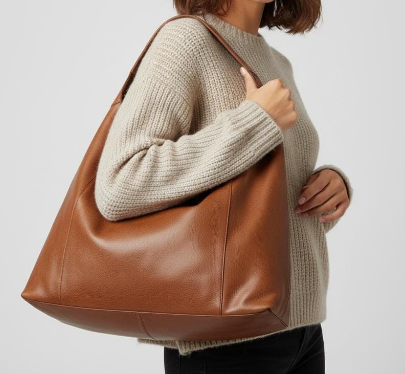 Genuine Leather Shoulder Tote