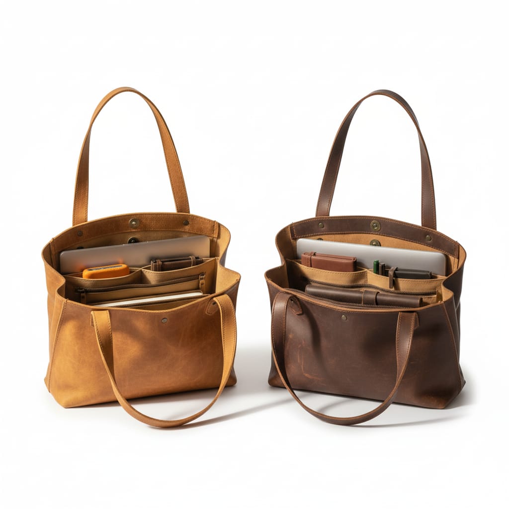 Premium Leather Organizer / Commuter Satchel