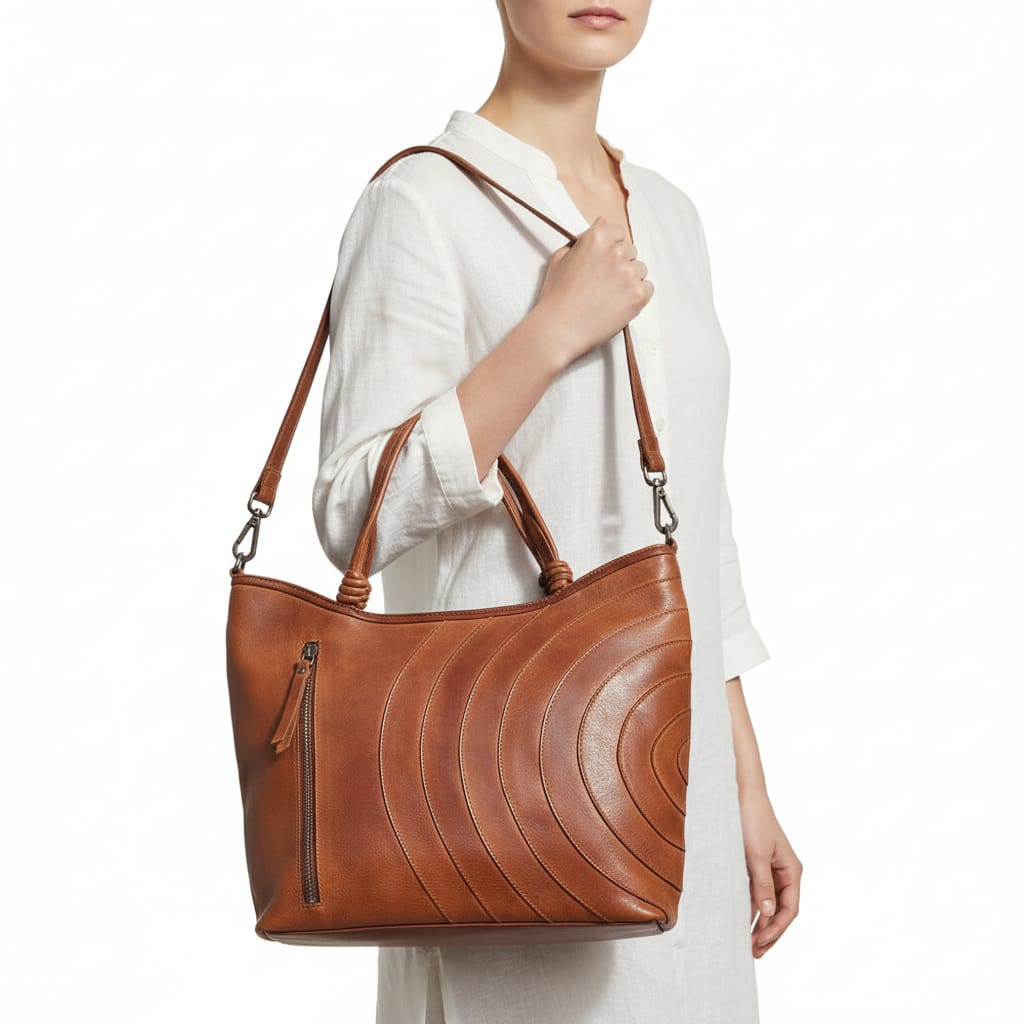 Leather Tote Crossbody Bag – Convertible Shoulder Purse