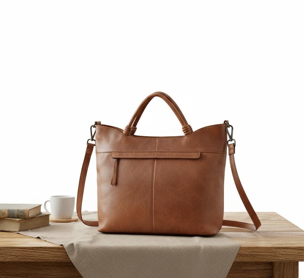 Leather Tote Crossbody Bag – Convertible Shoulder Purse