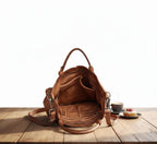 Leather Tote Crossbody Bag – Convertible Shoulder Purse