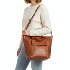 Full-Grain Leather Convertible Tote Bag
