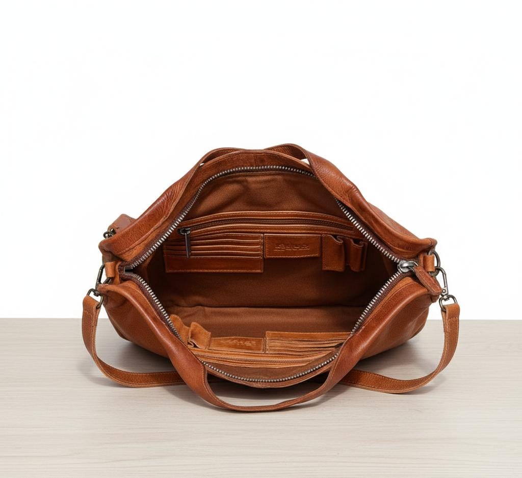 Full-Grain Leather Convertible Tote Bag