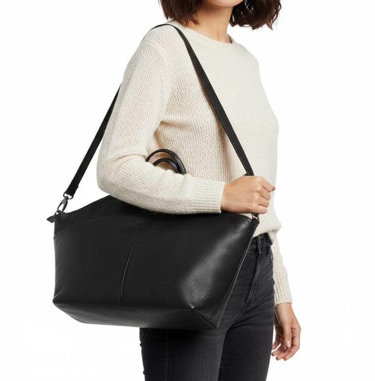Leather Work‐Friendly Tote / Crossbody with Smart Pockets
