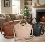 Leather Tote with Crossbody Strap