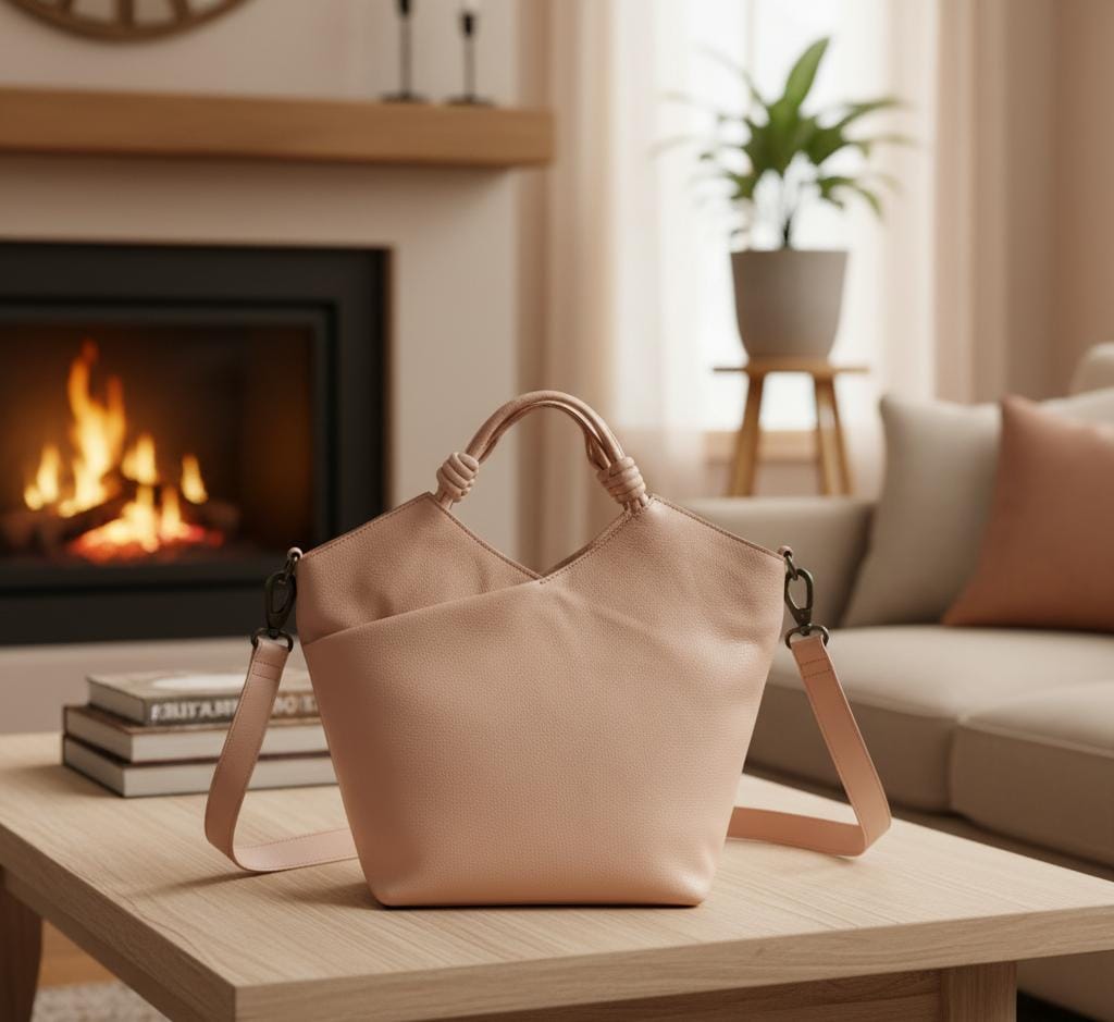 Leather Tote with Crossbody Strap